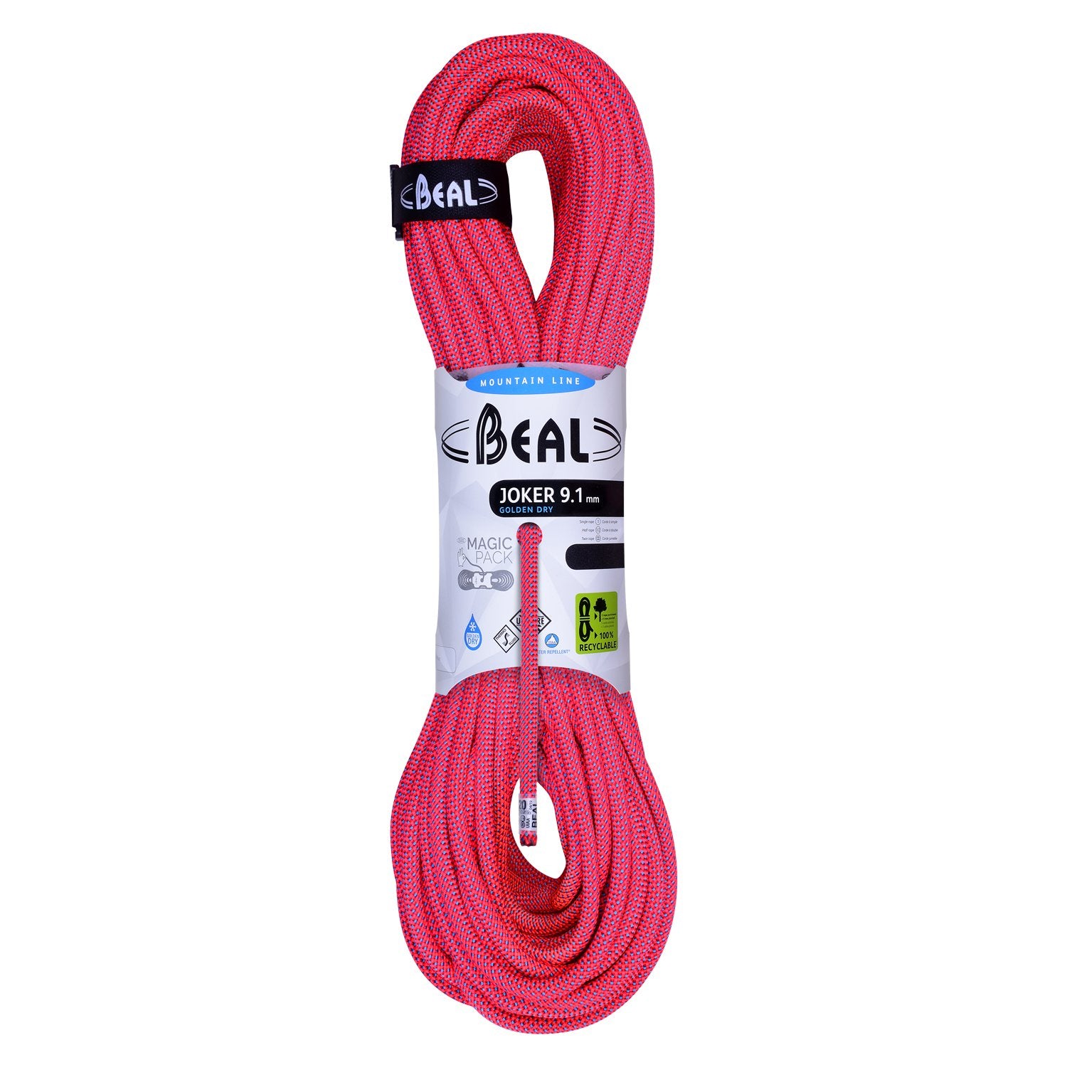 Joker (9.1mm, 50m) - unicore golden dry, orange, climbing rope