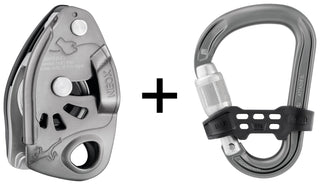 Charger l'image dans la galerie, Neox Belay Kit - gris clair, assureur avec mousqueton unidirectionnel