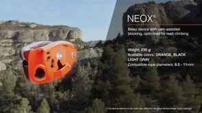 Load and play video in Gallery viewer, Neox - light gray, belay device with cam-assisted blocking