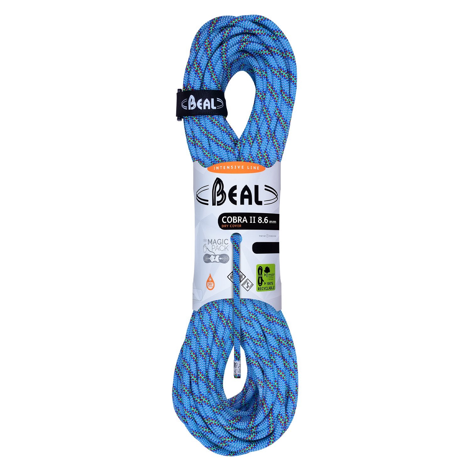 Cobra II (8.6mm, 2x50m) - unicore, drycover, oranje/blauw, dubbel touw