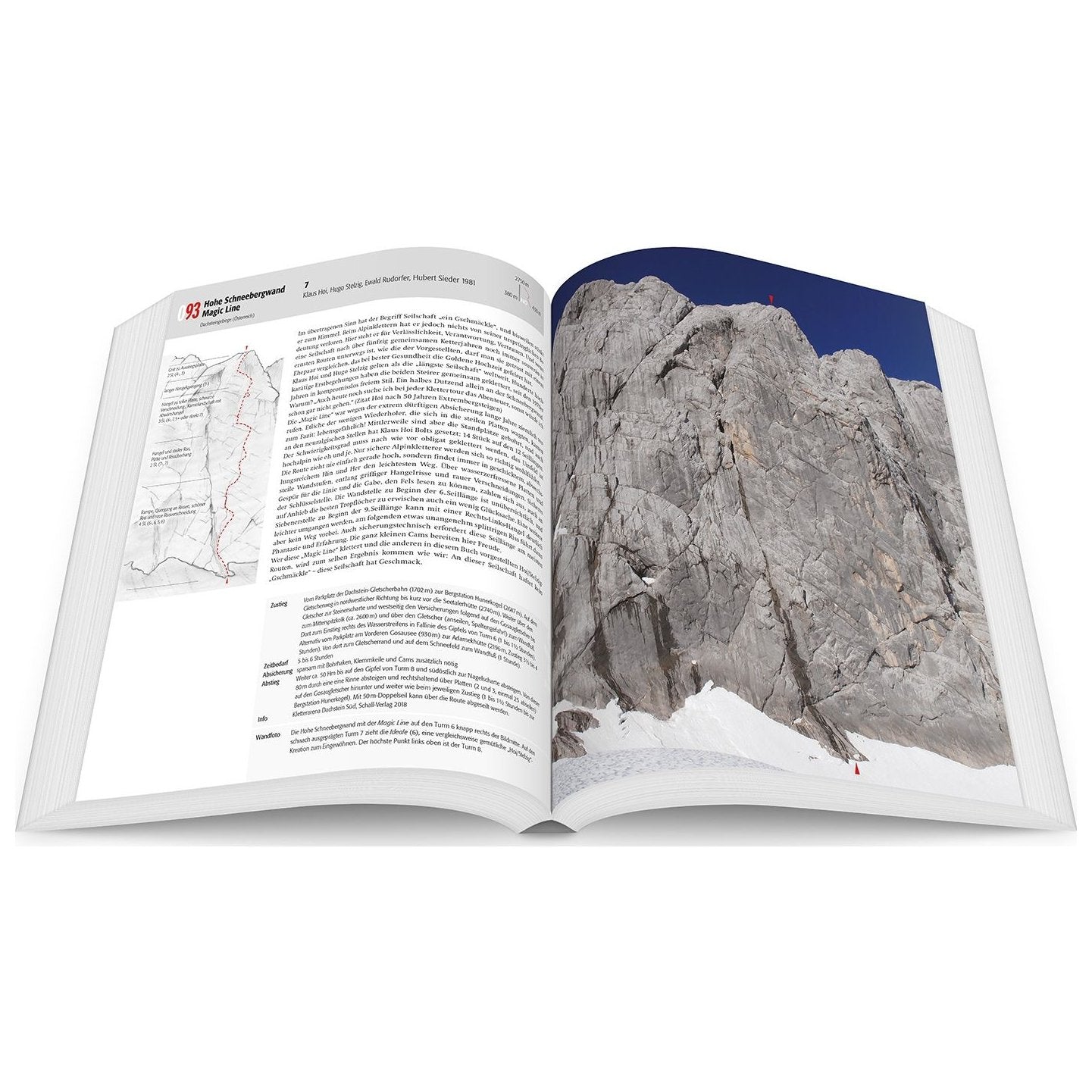 Im Moderner Fels (German), 100 legendary free climbing routes in the Alps, guidebook