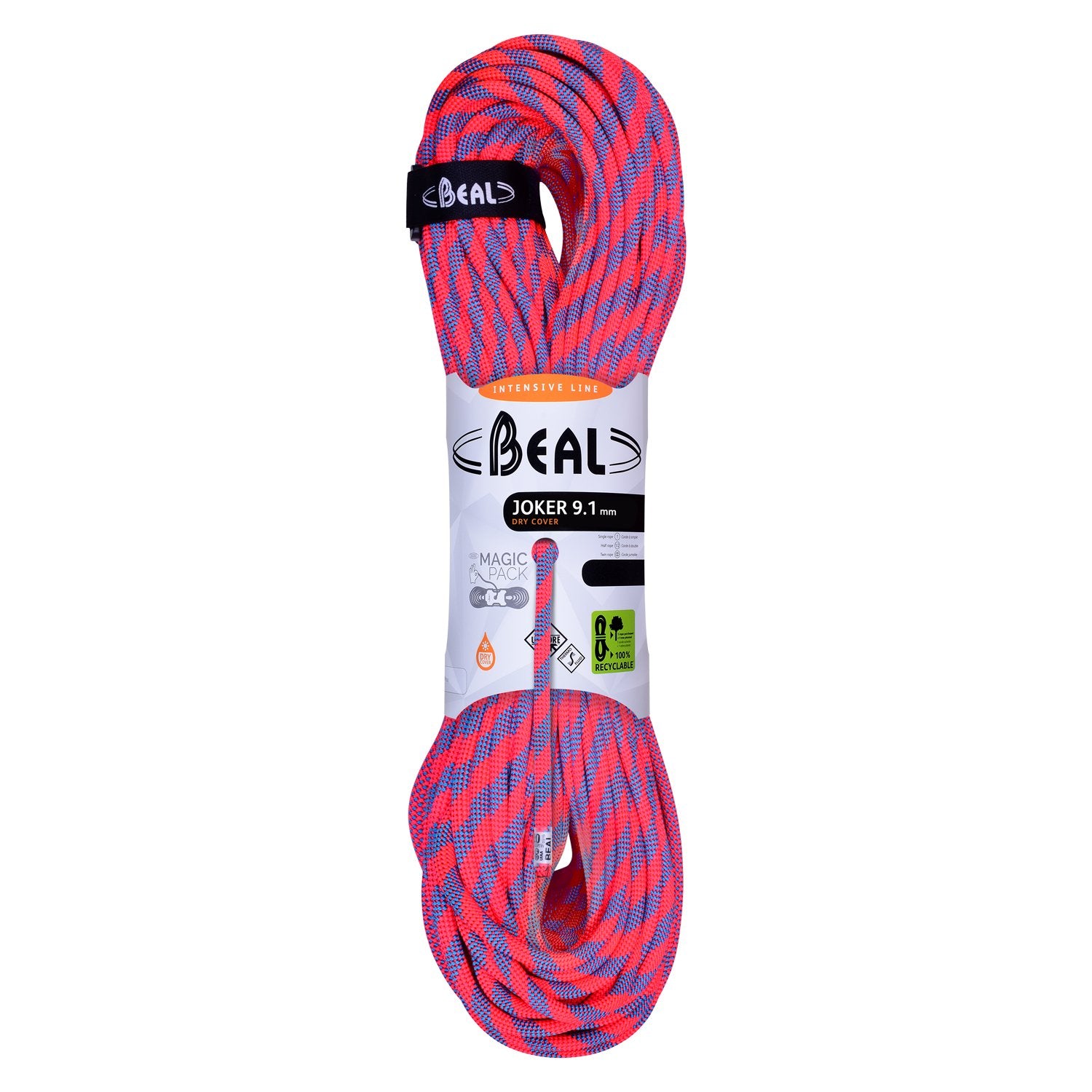 Joker (9.1mm, 100m), unicore, drycover, safe control, orange, corde d'escalade