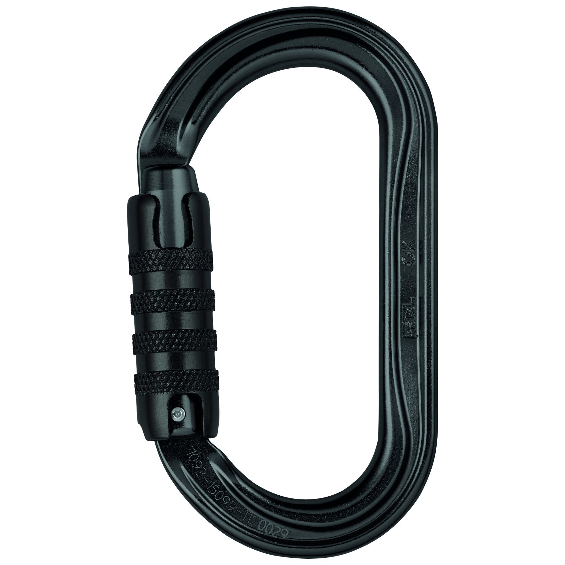 OK Triact-Lock - zwart, ovale karabiner met automatische sluiting