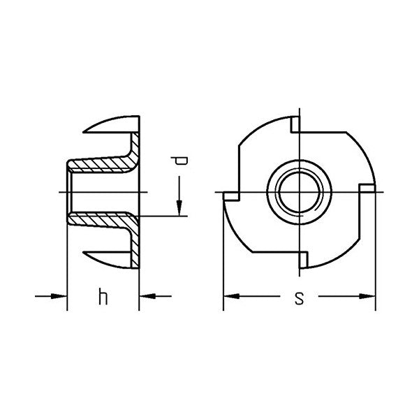 T-Nut, galvanized - 100 pack